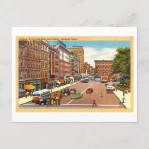 Carte Postale Asylum Street à Hartford, Connecticut, Vintage