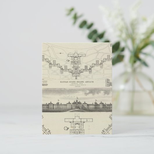 Carte Postale Asylums, fou de l'État du Kansas (Debout devant)