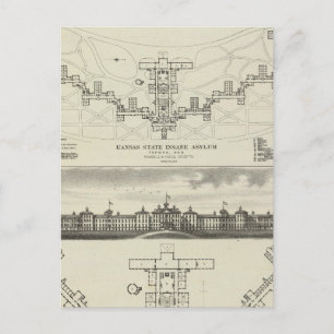 Carte Postale Asylums, fou de l'État du Kansas