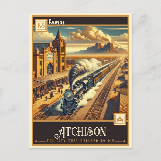 Carte Postale Atchison, Kansas | VINTAGE (Devant)