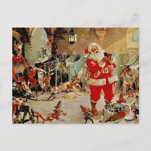 Carte Postale Atelier de père Noël (Devant)