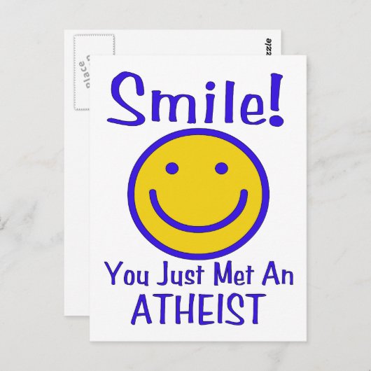 Carte Postale athée (Devant / Derrière)