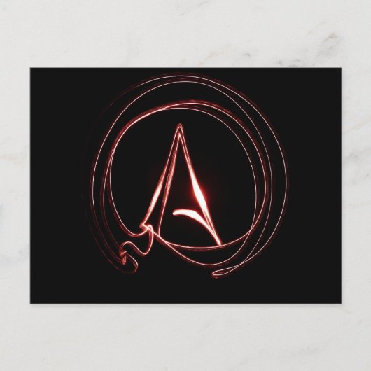 Carte Postale Athée en rouge (Devant)