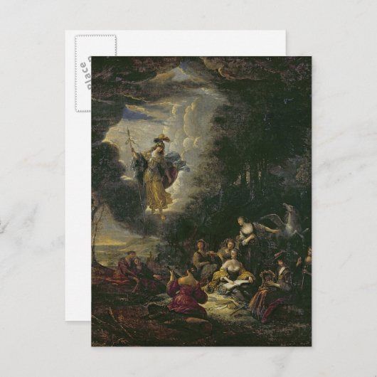 Carte Postale Athéna visitant les Muses (Devant / Derrière)