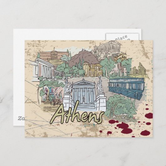 Carte Postale Athènes (Devant / Derrière)