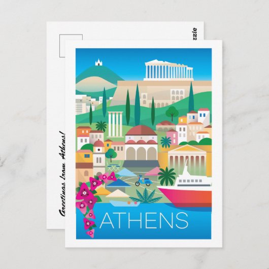 Carte postale Athènes (Devant / Derrière)