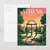 Carte Postale Athènes États-Unis (Devant / Derrière)
