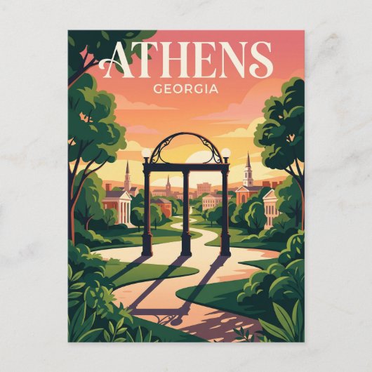 Carte Postale Athènes États-Unis (Devant)