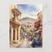 Carte Postale Athènes Grèce aquarelle (Devant)