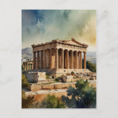 Carte Postale Athènes Grèce aquarelle (Devant)