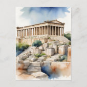 Carte Postale Athènes Grèce aquarelle (Devant)