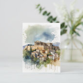 Carte Postale Athènes Grèce aquarelle (Debout devant)