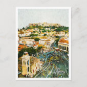 Carte Postale Athènes Grèce Belle peinture à l'huile paysage (Devant)
