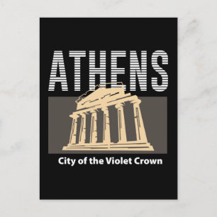 Carte Postale Athènes Grèce Conception de monument de voyage vin