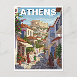 Carte Postale Athènes Grèce Plaka Travel