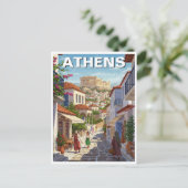 Carte Postale Athènes Grèce Plaka Travel (Debout devant)