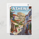 Carte Postale Athènes Grèce Plaka Travel (Devant / Derrière)
