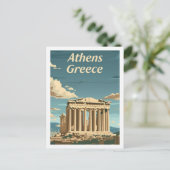 Carte Postale Athènes Grèce Vintage célèbre Travel Place (Debout devant)