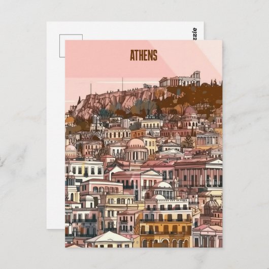 Carte Postale Athènes Grèce Voyage (Devant / Derrière)