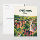Carte Postale Athènes, Ohio (Devant / Derrière)