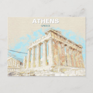 Carte Postale Athens Greece – Ancient City Travel Souvenir 