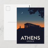 Carte Postale Athens Greece Parthenon Silhouette (Devant / Derrière)