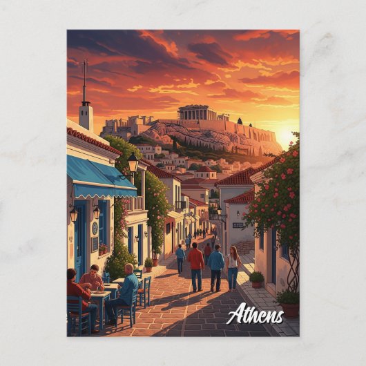 Carte Postale Athens Plaka Grèce Travel (Devant)