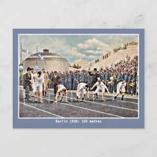 Carte Postale Athlétisme vintage 100 mètres Berlin 1936