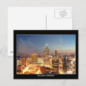 Carte Postale Atlanta, Georgia at Night - Belle Skyline (Devant / Derrière)