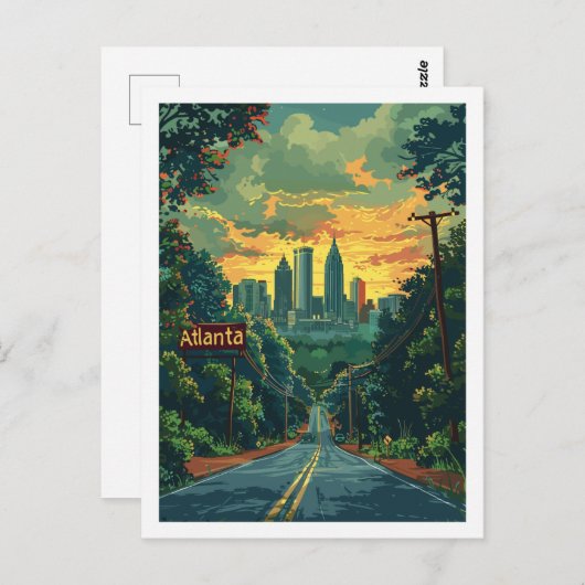 Carte Postale Atlanta Georgia USA célèbre Travel Place (Devant / Derrière)