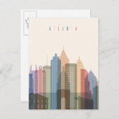 Carte Postale Atlanta, Géorgie | Skyline (Devant / Derrière)