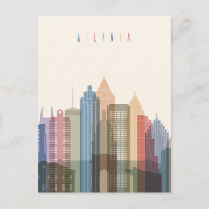 Carte Postale Atlanta, Géorgie Skyline
