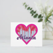 Carte Postale Atlanta Skyline Sunburst Heart (Debout devant)