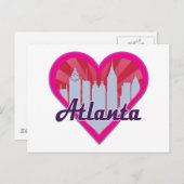 Carte Postale Atlanta Skyline Sunburst Heart (Devant / Derrière)