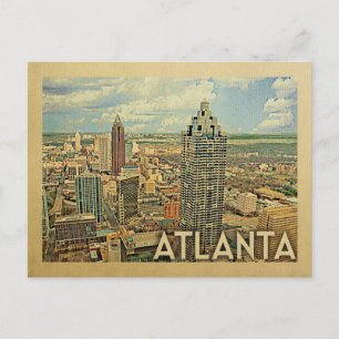 Carte postale Atlanta Skyline Vintage voyage Atlan