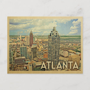 Carte postale Atlanta Skyline Vintage voyage Atlan