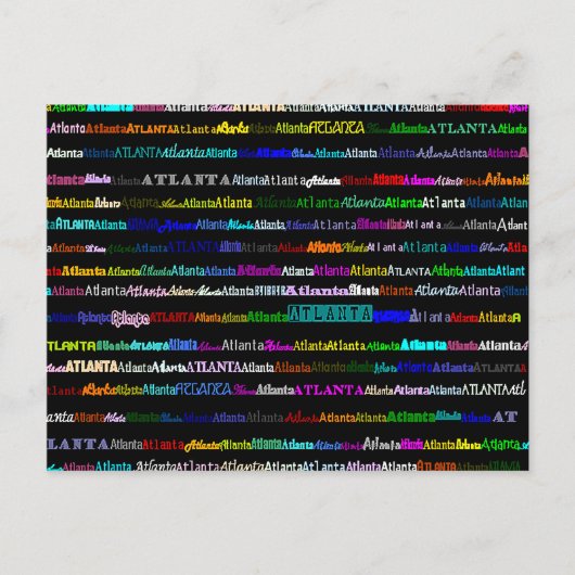 Carte postale Atlanta Text Design I (Devant)