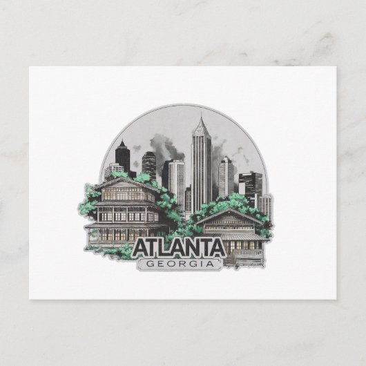 Carte Postale Atlanta Ville Géorgie États-Unis (Devant)