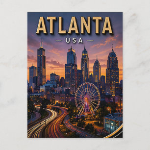 Carte Postale Atlanta Voyage Panorama et Parc Centennial