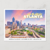 Carte Postale Atlanta Wedding Save the Date Skyline Postcard (Devant)
