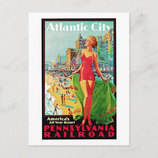 Carte Postale Atlantic City ~ America's All Year Playground (Devant)