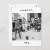 Carte Postale Atlantic City Beach, années 1890 (Devant / Derrière)