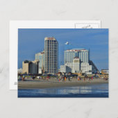 Carte Postale Atlantic City Beach Avec Casino (Devant / Derrière)