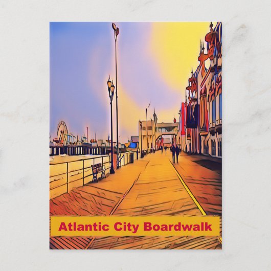 Carte Postale Atlantic City Beach Boardwalk (Devant)