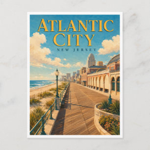 Carte Postale Atlantic City New Jersey Boardwalk GeoSaga