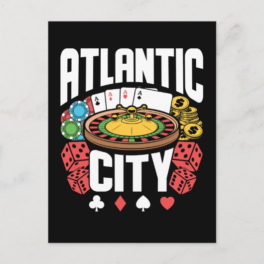Carte Postale Atlantic City New Jersey Casino Gamme (Devant)