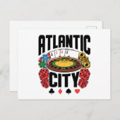 Carte Postale Atlantic City New Jersey Casino Gamme (Devant / Derrière)