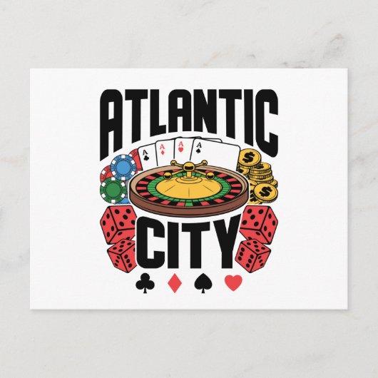 Carte Postale Atlantic City New Jersey Casino Gamme (Devant)