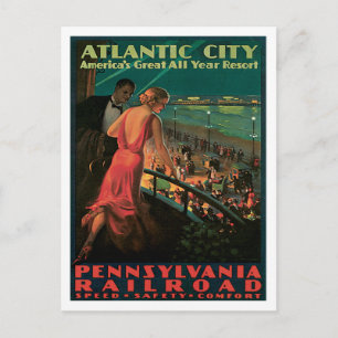 Carte Postale Atlantic City Pennsylvania Railroad Vintage