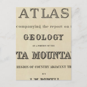 Carte Postale Atlas de la page de titre accompagnant le rapport